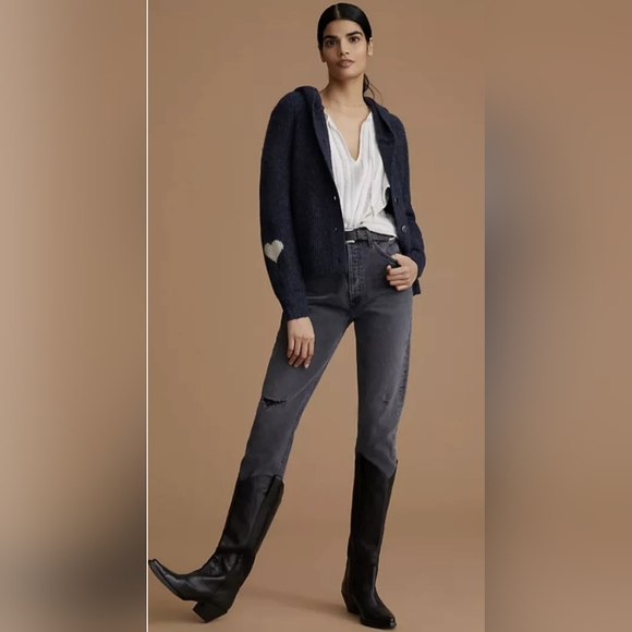 Anthropologie Heart Hoodie cardigan Sweater XS - Picture 2 of 7